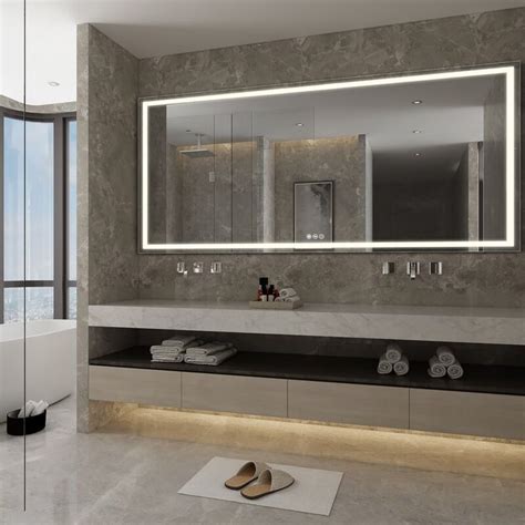 Modern Led Lighted Bathroom Mirror In 2021 Led Mirror Bathroom Bathroom Design Luxury