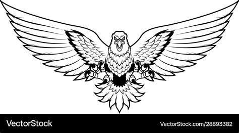 Eagle Attack Mascot Line Art Royalty Free Vector Image