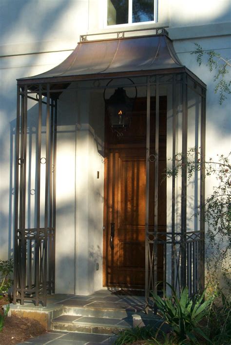 Brisbane manufactured window blinds crimsafe security screens have peace of mind dealing direct with brisbanes leading window blind manufacturer since. Custom Copper Awning with Wrought Iron Decorative Supports ...