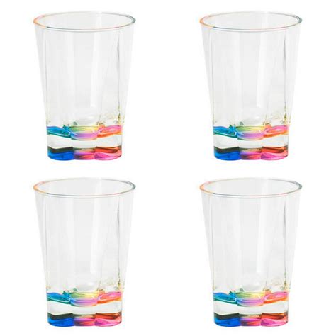 Rainbow Crystal 14 Ounce Tumblers Drinkware Set Of 4 Acrylic Merritt