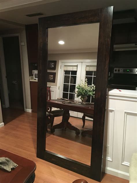 First, paint the door with a base color of your choosing. DIY large standing floor mirror from scrap wood and old ...