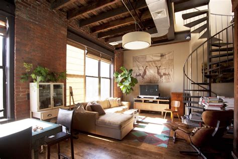 phenomenal industrial style living room designs  brick walls