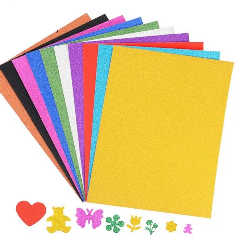 Pack Of 10 A4 Glitter Card Sheets For Arts And Crafts 250gsm Etsy Uk