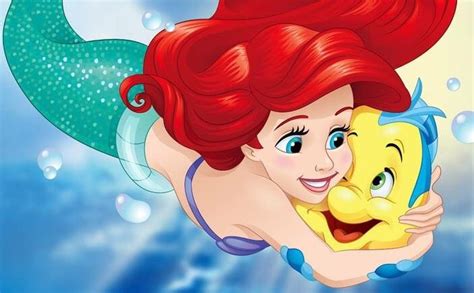 The Little Mermaid Ariel And Flounder Hug