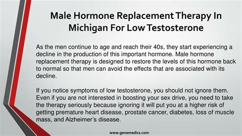 Ppt Male Hormone Replacement Therapy In Michigan For Low Testosterone