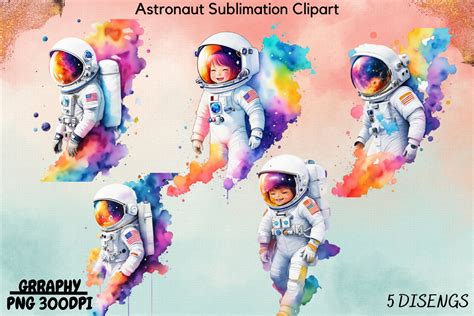 ASTRONAUT Clipart Sublimation Graphic By GRAAPHY Creative Fabrica