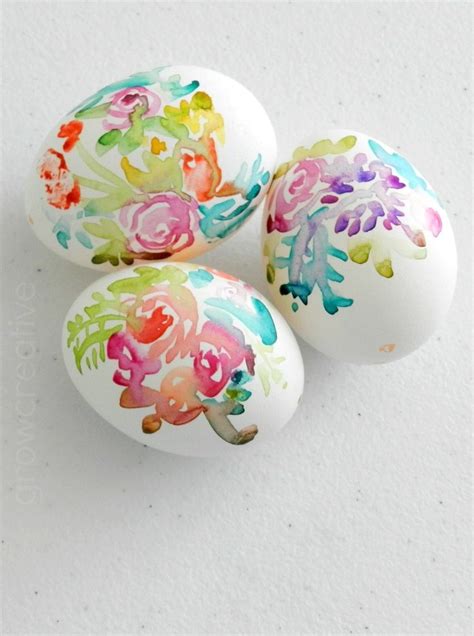 Grow Creative Blog Watercolor Flower Easter Eggs
