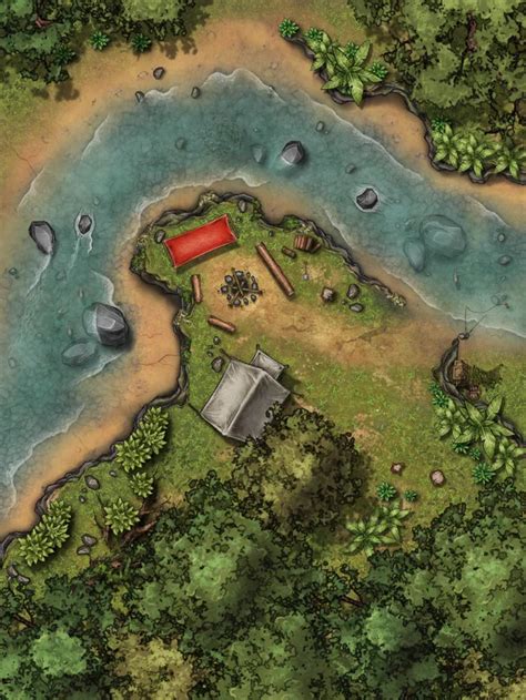 Riverside Camp Battlemaps Fantasy Town Fantasy Map Cartographers