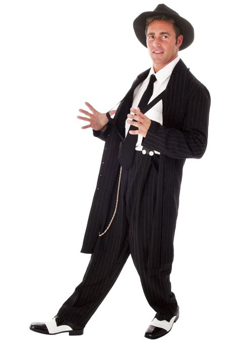 Gangster Plus Size Black Zoot Suit 1920s Mens Mobster