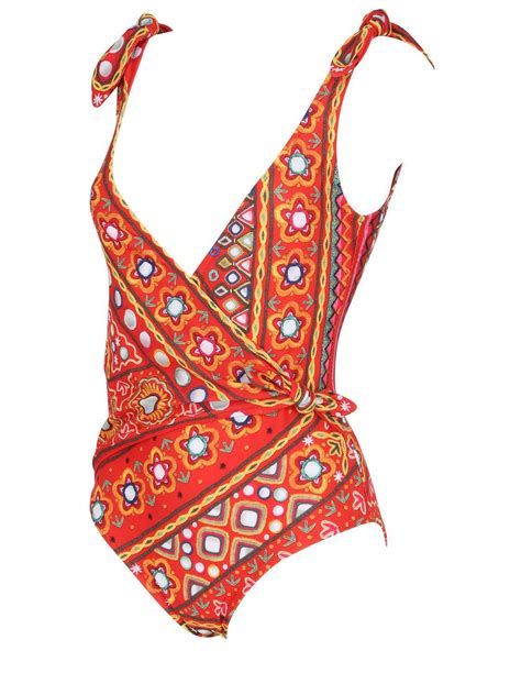 lyst moschino india one piece swimsuit in red