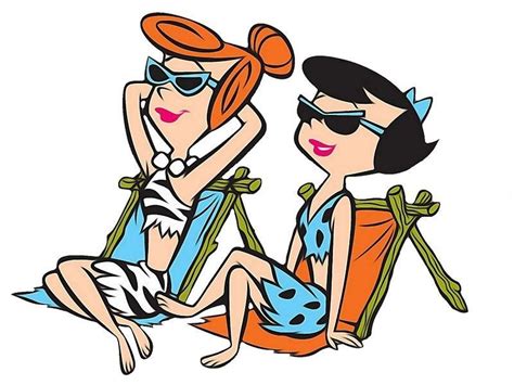 Wilma Flinstones And Betty Rubble At The Beach Classic Cartoon