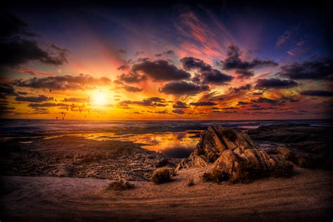 Beautiful Coastal Sunset 4k Ultra Hd Wallpaper Background Image