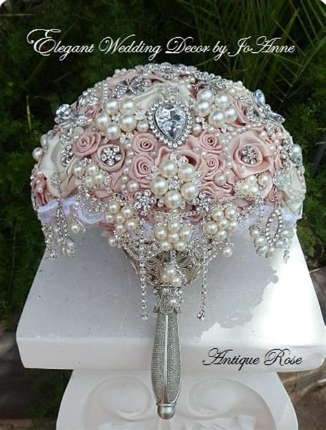 Pink Brooch Bouquet Pink Vintage Style By Elegantweddingdecor