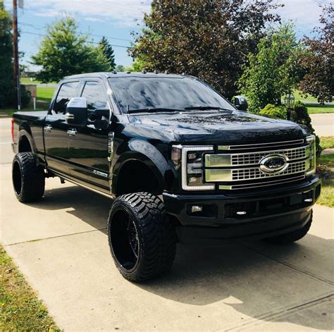 The Perfect Blacked Out Lifted Ford F 250 Platinum Power Stroke Diesel