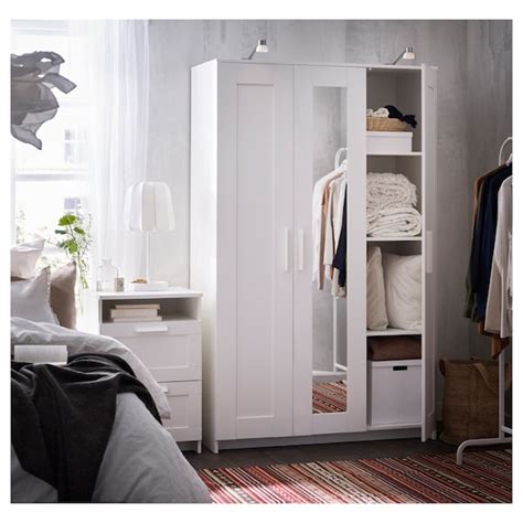 Ikea hemnes 3 doors wardrobe size : BRIMNES Wardrobe with 3 doors - white - IKEA