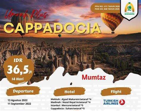 Paket Umroh Plus Turki Cappadocia 2023 Turkish Airlnes