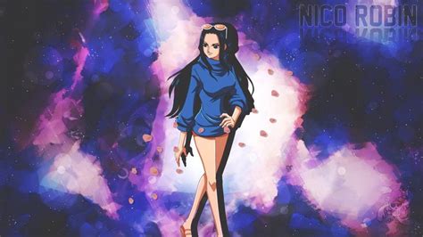 An Anime Character Is Standing In Front Of A Purple And Blue Space Filled With Stars