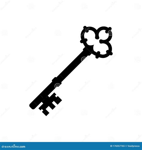 Old Key Vector House Icon Logo Old Key Silhouette Antique Lock