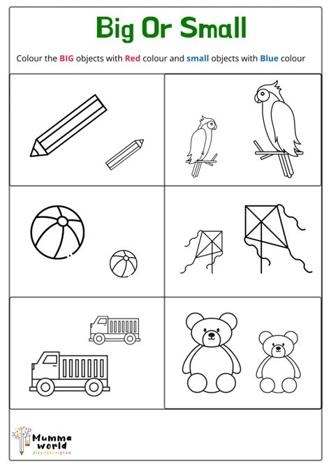 Big Vs Small Size Comparison Worksheets For Preschool And Kindergarten K5 Learning Big And