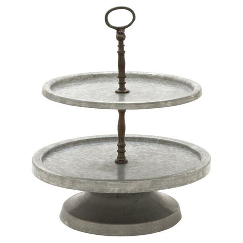 Decmode 2 Tiered Metal Tray Stand Tiered Tray Stand 2 Tier Cake Stand