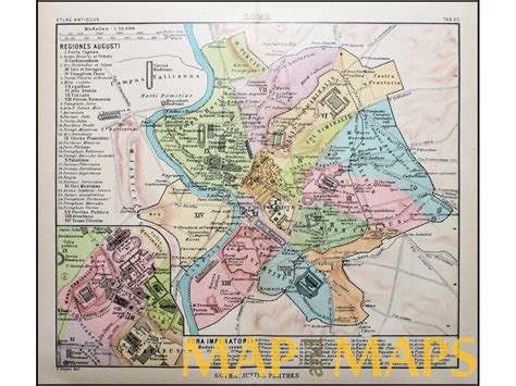 Roma Antique Map Rome Italy Atlas Antiques By Perthes Mapandmaps