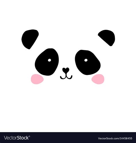 Cute Panda Bear Black And White Royalty Free Vector Image