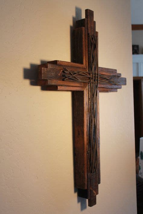 Church Decor Sanctuary Wall Cross 40 Tall Stained With Warm Natural