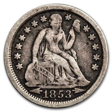 Buy 1853 Liberty Seated Dime Warrows Fine Apmex
