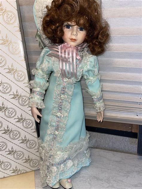 Vintage 21 Rare Kingstate Dolls Porcelain Doll Red Hair Blue Eyes