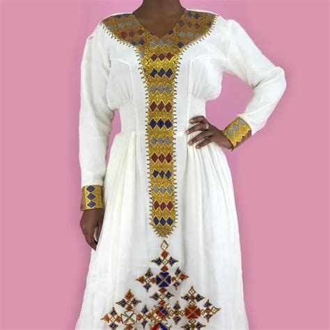 Traditional Ethiopian Habesha Dress Handmade With Detailed Etsy In