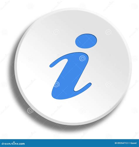 Blue Information In Round White Button With Shadow Stock Illustration