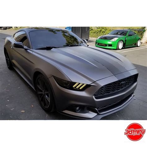 Ford Mustang Wrapped In Satin Dark Gray Vinyl Vinyl Wrap 3m And Avery