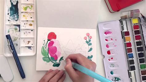 Happy Mothers Day Watercolors Painting Youtube