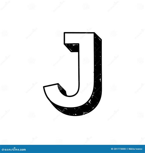 J Letter Hand Drawn Symbol Vector Illustration Of A Big English Letter