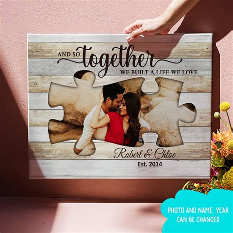 Personalized And So Together We Build A Life We Love Custom Photo Canv