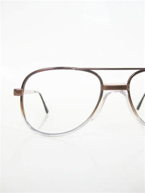 vintage mens aviator glasses 1970s oversized metallic copper wire rim 70s seventies oversized