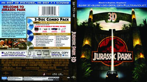Jurassic Park 3d 1993 R1 Blu Ray Blu Ray Dvd Front Cover