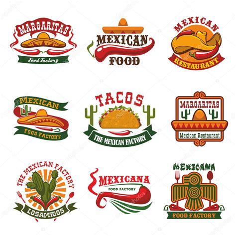 Mexican Cuisine Fast Food Restaurant Emblem Design — Stock Vector
