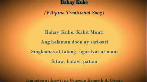 Bahay Kubo Scientific Name Lyrics