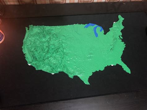 Topographical Map Of The Usa 3dprinting