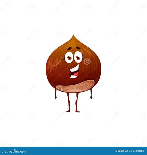Hazelnut Isolated Nut Of Hazel Tree Emoji Emoticon Stock Vector