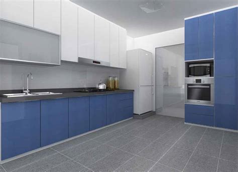 gambar dapur minimalis warna biru