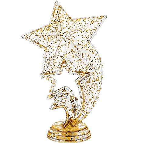 6 Gold Glitter Star Rocket Trophies Custom Star Trophy Award