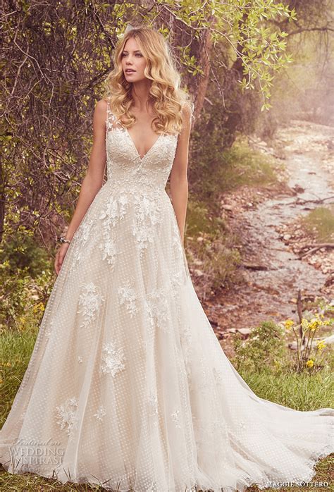 Looking for low price but high quality edressit rosy brown illusion neckline lace prom cocktail dress (04161746)? Maggie Sottero Spring 2017 Wedding Dresses — "Avery ...