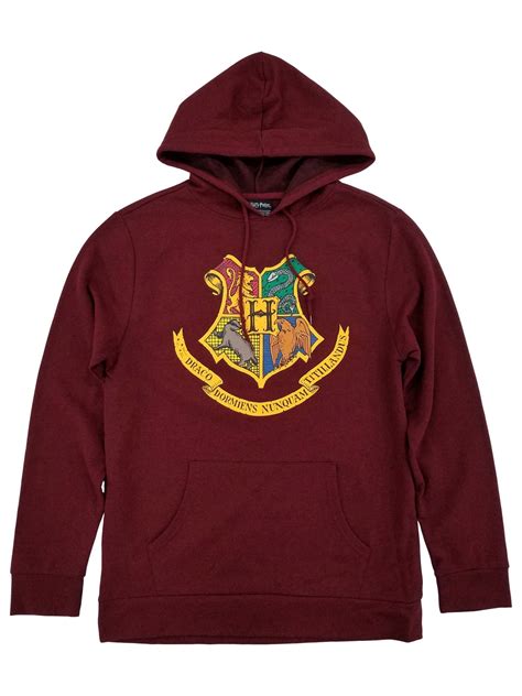 Harry Potter Mens Maroon Heather Hogwarts Pullover Hoodie Sweatshirt