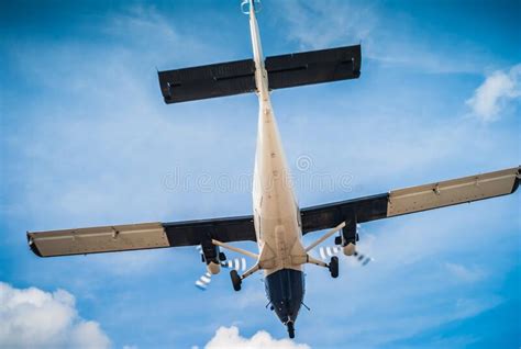 Twin Prop Plane Propeller Powered Aircraft Stock Photo