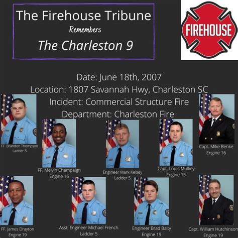 remembering the charleston 9 — the firehouse tribune