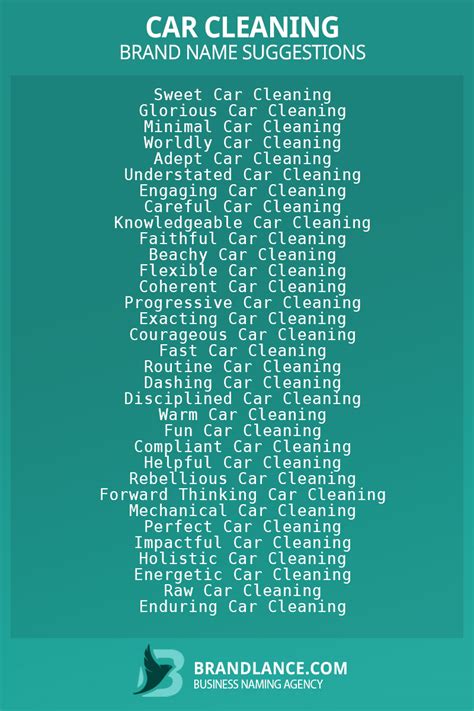 989 Car Cleaning Company Name Ideas List Generator 2024