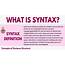 Syntax Definition And Examples Of In The English Language • 7ESL