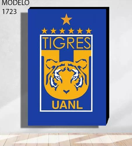 Cuadro Escudo Tigres Futbol Decorativo Textura Meses Sin Intereses